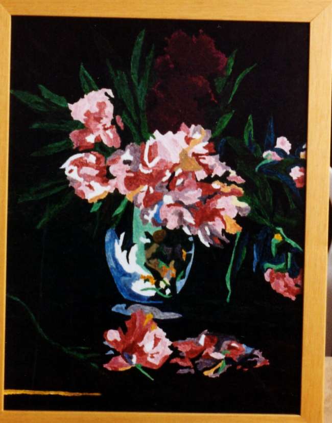 Vaso di peonie su piedistallo - otsa copia MANET